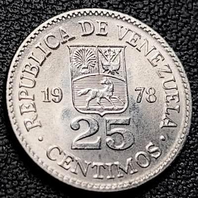 泉币菌-第219场-拍品多 请提前出价 - 委内瑞拉25分硬币 1978年 袖珍币