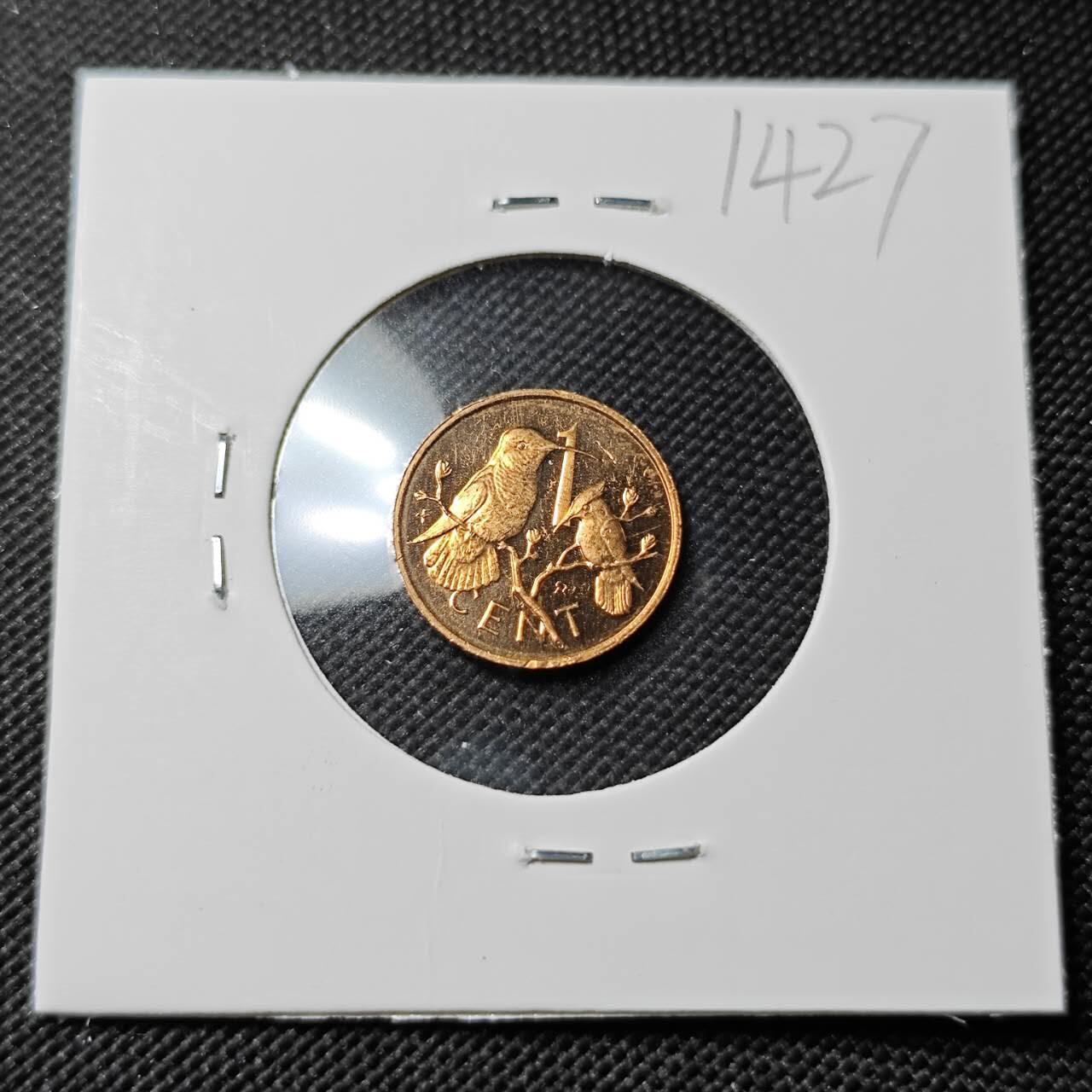 KK钱币收藏小铺  第414期 2月预留时间 周末发货 1974英属维尔京群岛1分 精制币