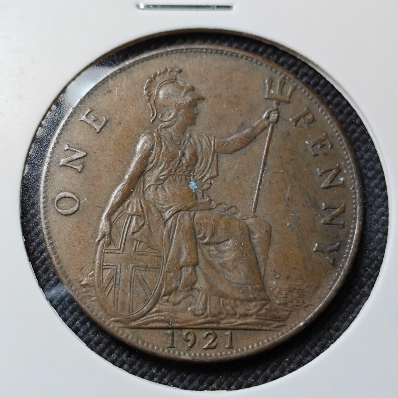 KK钱币收藏小铺  第414期 2月预留时间 周末发货  1921英国1便士铜币