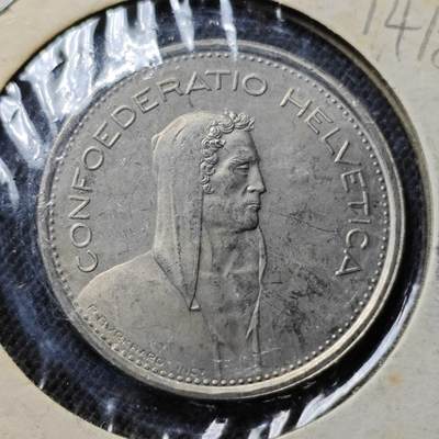 KK钱币收藏小铺  第414期 2月预留时间 周末发货 - 1974瑞士5法郎 