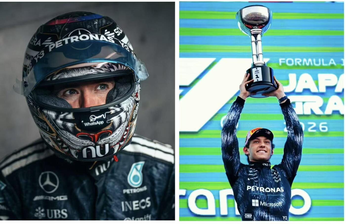 零元拍：银箭王朝，三头狼啸！梅赛德斯AMG马石油F1别车队领队，冠军缔造者托托·沃尔夫，车手乔治·拉塞尔和基米·安东内利“三头狼”合签2026赛季车手帽！