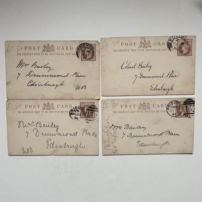 🌹外币初藏🌹🐯2026年第36场   每周二四六晚8️⃣点 接代拍 - 英国 1898年 维多利亚女王 半便士 预印邮资明信片 4枚 实寄封 现代明信片的鼻祖