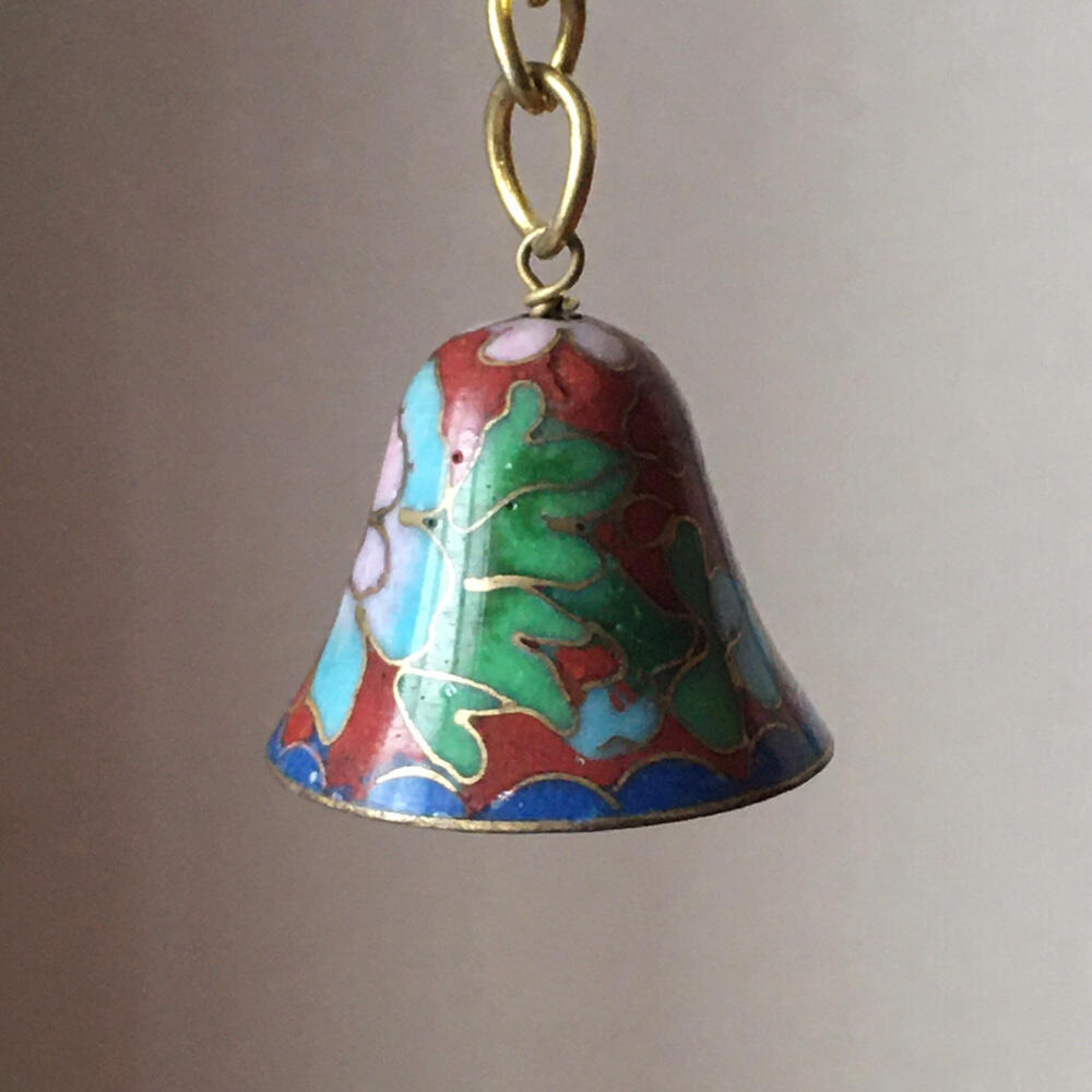 出口创汇景泰蓝铜胎掐丝珐琅磨光红色铃铛1个原版真品文玩艺术收藏
