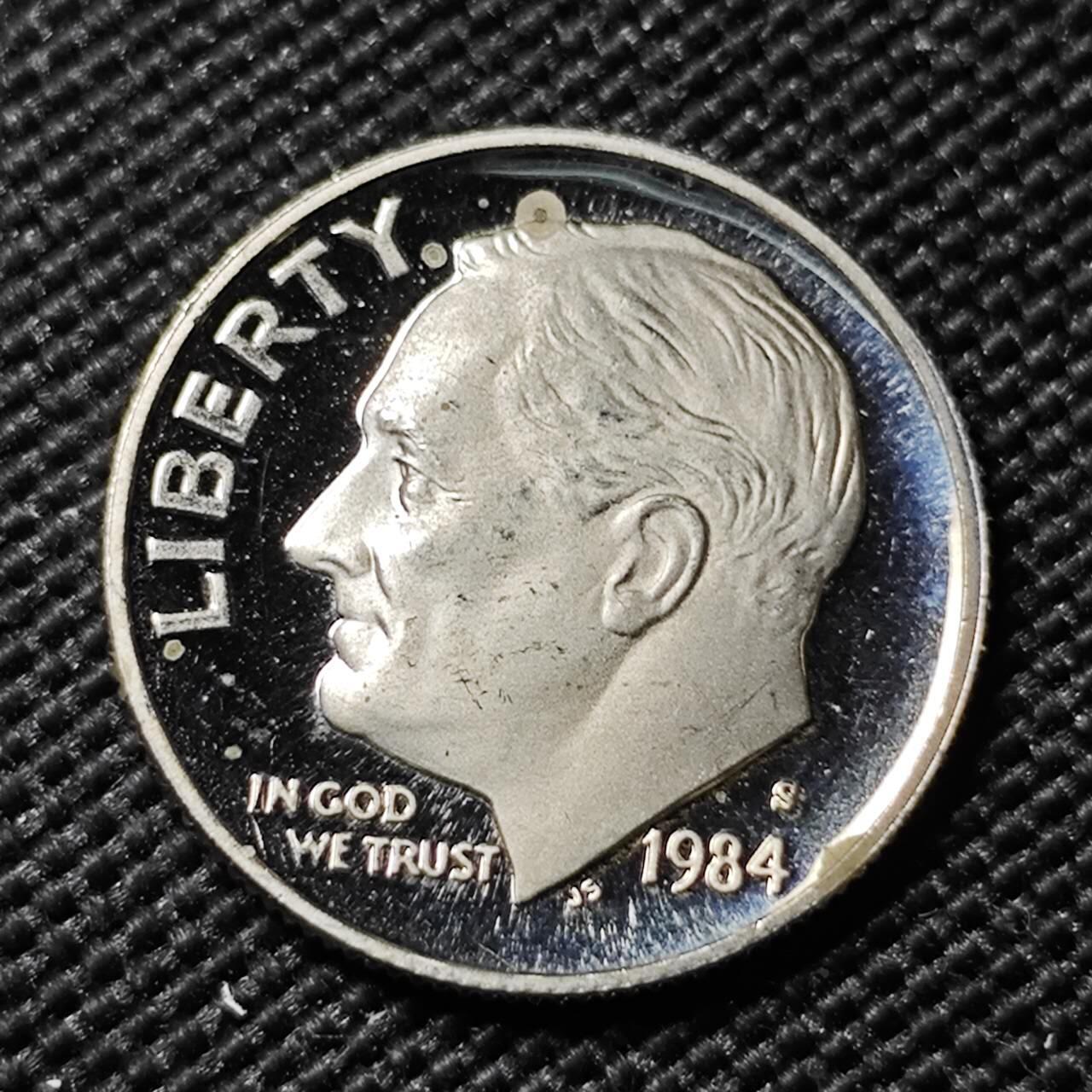 KK钱币收藏小铺  第414期 2月预留时间 周末发货 1984美国10分 精制币