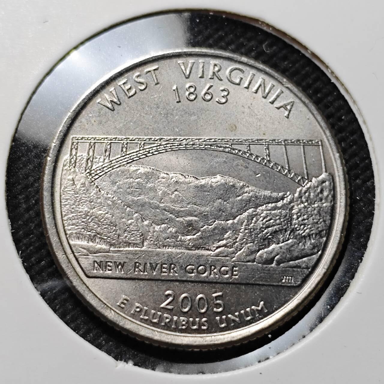 KK钱币收藏小铺  第414期 2月预留时间 周末发货 2005美国25分 纪念币