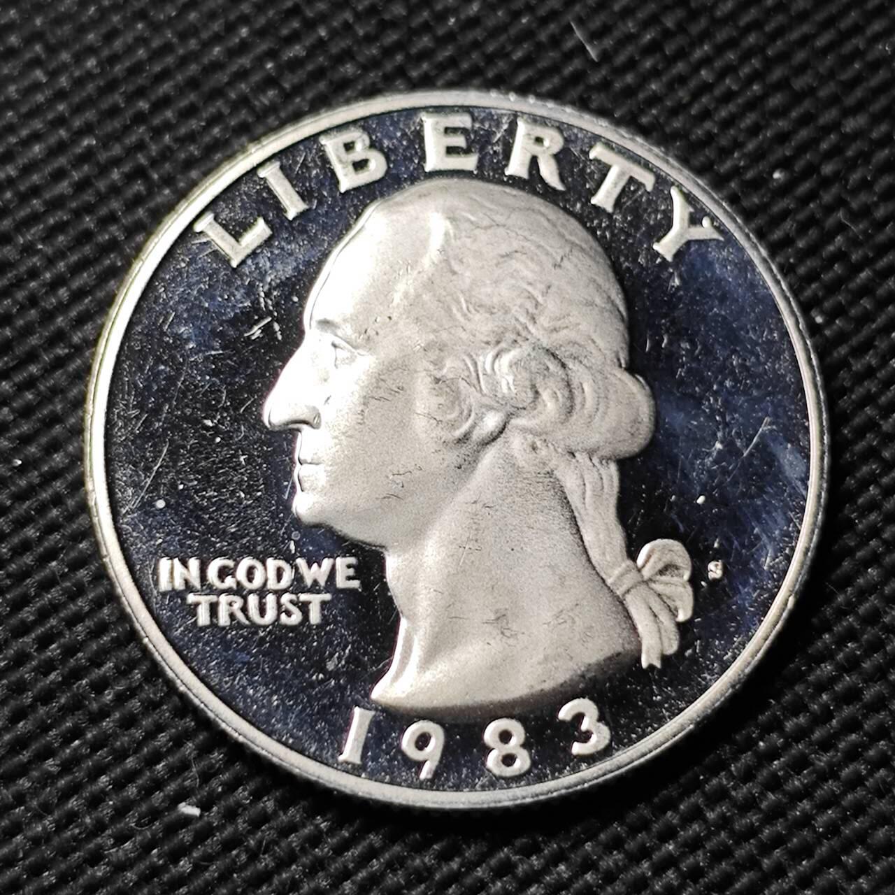 KK钱币收藏小铺  第414期 2月预留时间 周末发货 1983美国25分 精制币