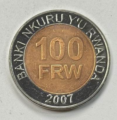 S&S Numismatic世界钱币-拍卖 第125期  - 卢旺达2007年100法郎双色币