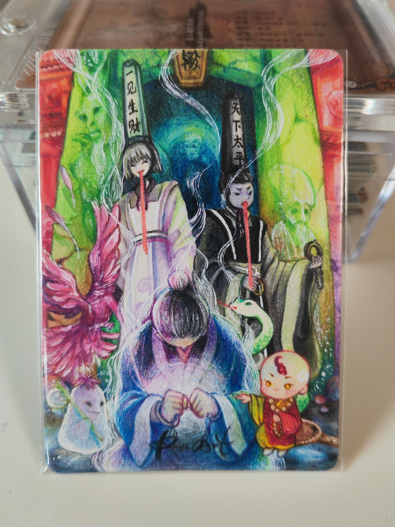 阳大大卡牌拍卖第107期（持续收拍品，周五晚上九点截拍，进群福利早知道） 【手绘卡】suisan 黑白无常 绝色手绘卡1/1  超级漂亮