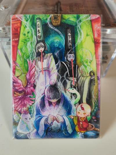 阳大大卡牌拍卖第107期（持续收拍品，周五晚上九点截拍，进群福利早知道） - 【手绘卡】suisan 黑白无常 绝色手绘卡1/1  超级漂亮