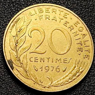 泉币菌-第219场-拍品多 请提前出价 - 法国硬币20生丁铜币 麦穗女神 直径23.5mm 