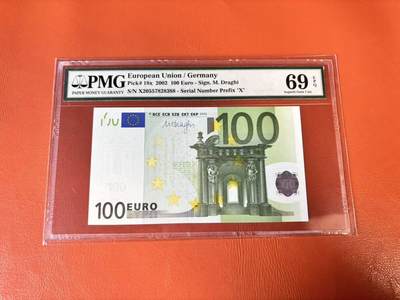【Blue Auction】世界纸币精拍第802期——18级TOP拍卖/信誉/品质/专业/高效💫 - 【88尾】欧盟 2002年100欧元 PMG69EPQ 近满分 