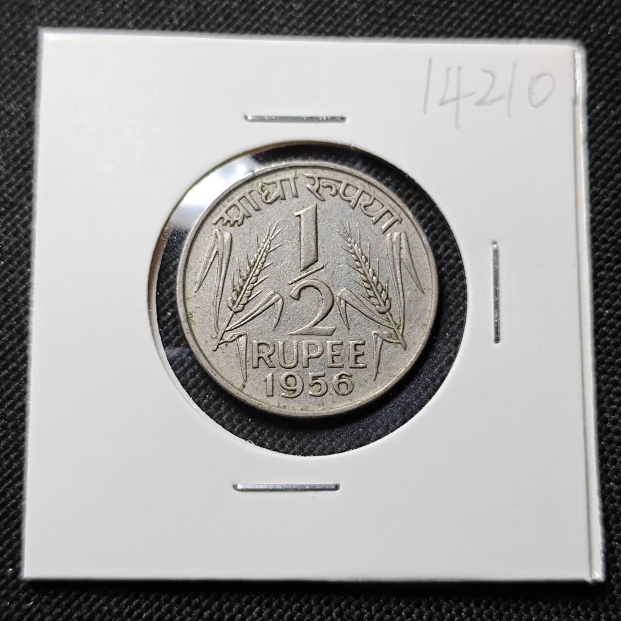 KK钱币收藏小铺  第414期 2月预留时间 周末发货 1956印度1/2卢比