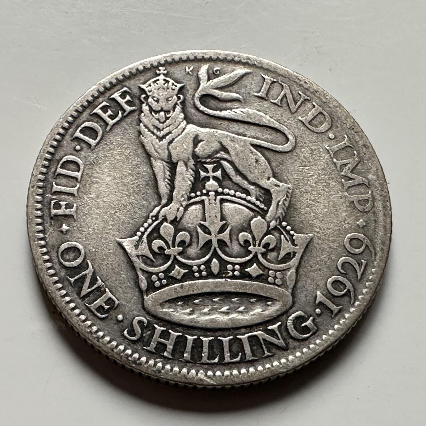 🌹外币初藏🌹🐯2026年第36场   每周二四六晚8️⃣点 接代拍 英国 1929年1先令银币 50%银-5.66g-23.5mm d