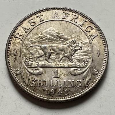 🌹外币初藏🌹🐯2026年第36场   每周二四六晚8️⃣点 接代拍 - 英属东非 1941年  1先令银币 25%银-7.78g-27.4mm 银色好a