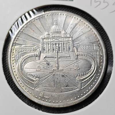 KK钱币收藏小铺  第415期 2月预留时间 周末发货 梵蒂冈教皇纪念章  镀银章