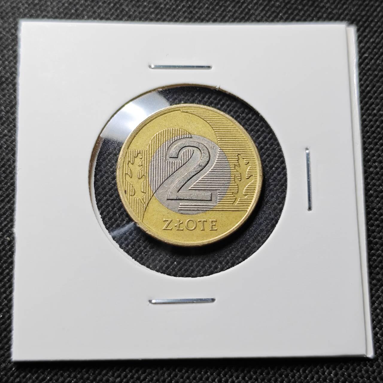 KK钱币收藏小铺  第414期 2月预留时间 周末发货 1994波兰2兹罗提 双色币