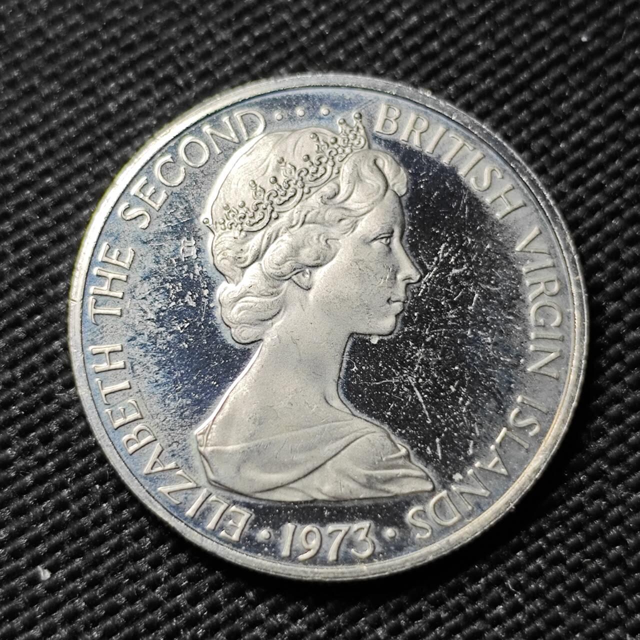 KK钱币收藏小铺  第414期 2月预留时间 周末发货 1973维尔京群岛10分精制币