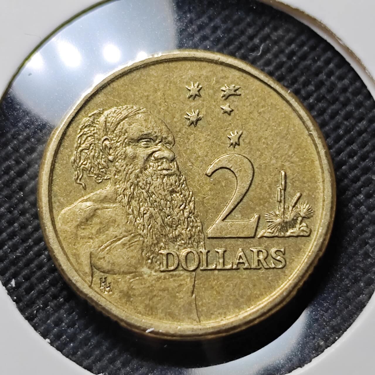 KK钱币收藏小铺  第414期 2月预留时间 周末发货  1989澳大利亚土著人2元