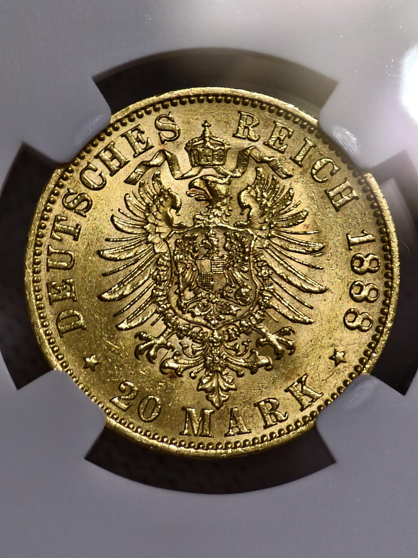 NGC-MS61德国1888年腓特烈三世三皇20马克金币