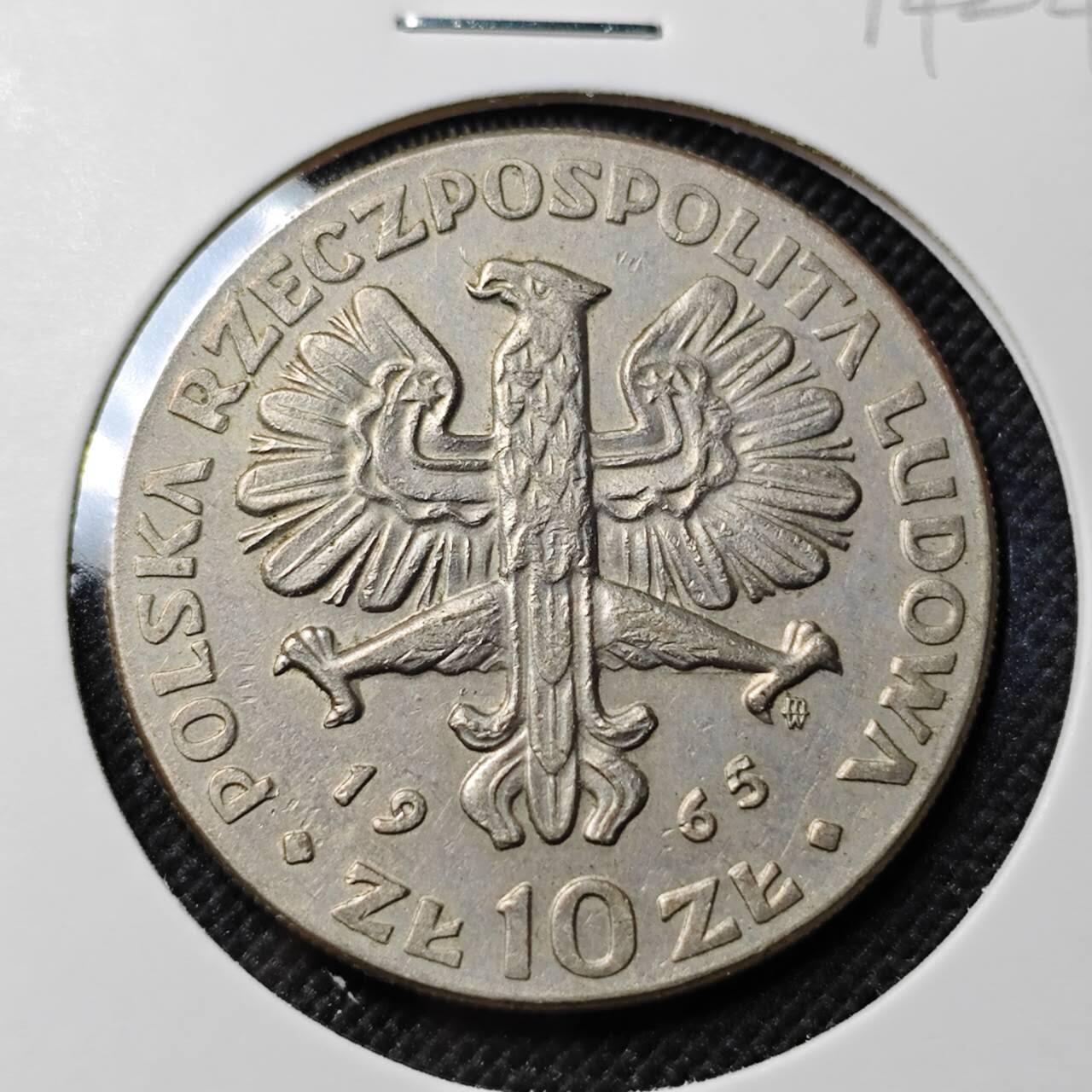 KK钱币收藏小铺  第414期 2月预留时间 周末发货 1965波兰10兹罗提 纪念币