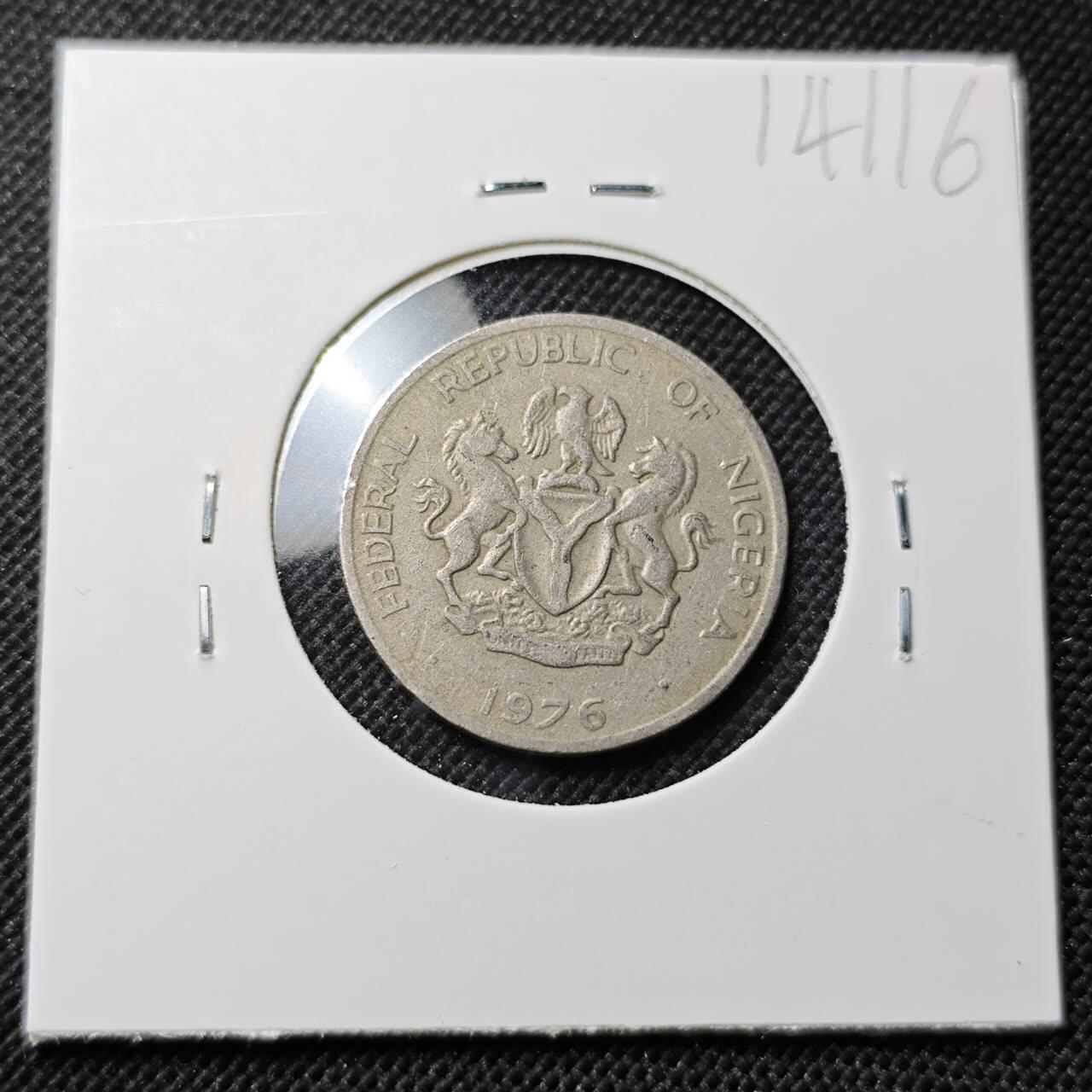KK钱币收藏小铺  第414期 2月预留时间 周末发货 1976尼日利亚10考包 