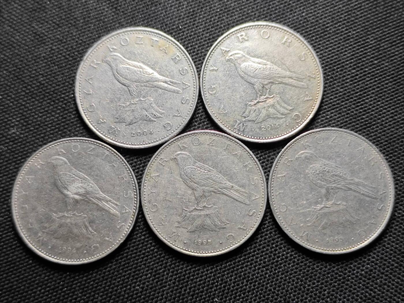 KK钱币收藏小铺  第414期 2月预留时间 周末发货  匈牙利50福林5枚一组