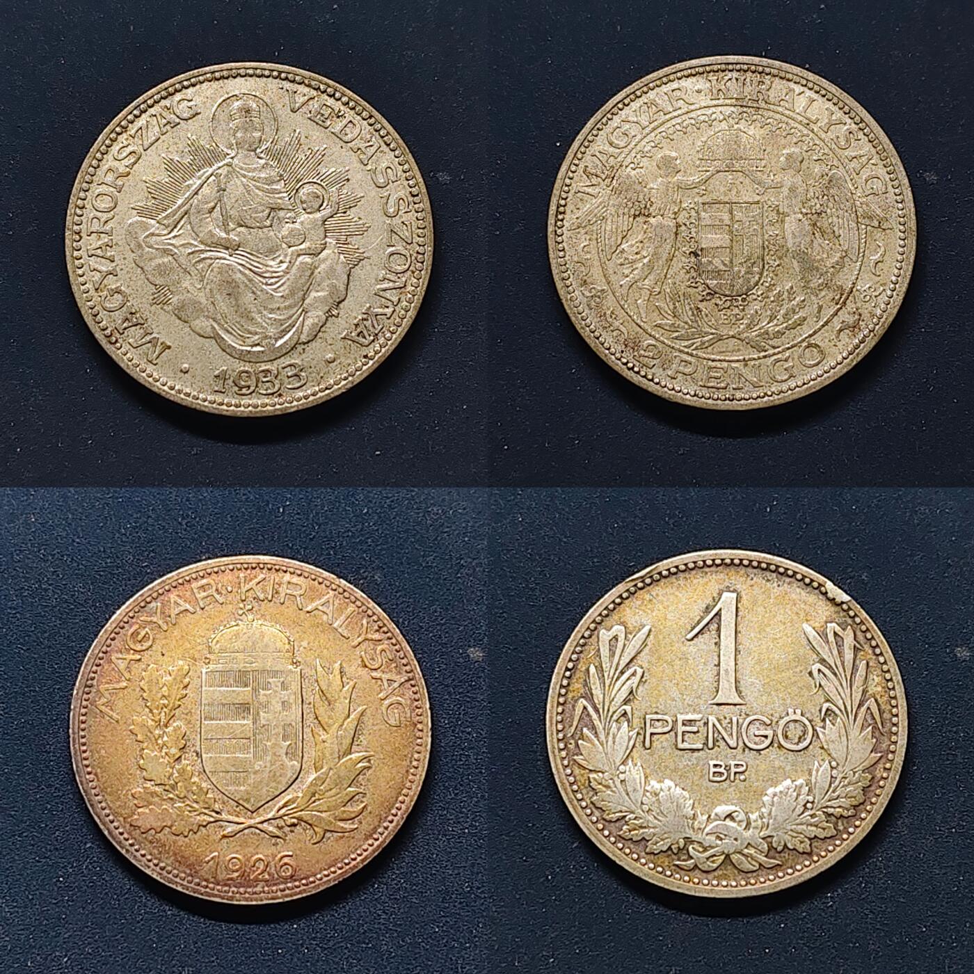 【全场包邮】纯粹捡漏拍518场 匈牙利1926-1939年7枚套币-含2枚银币1潘果【23毫米5克64%】+2潘果【27毫米10克64%】