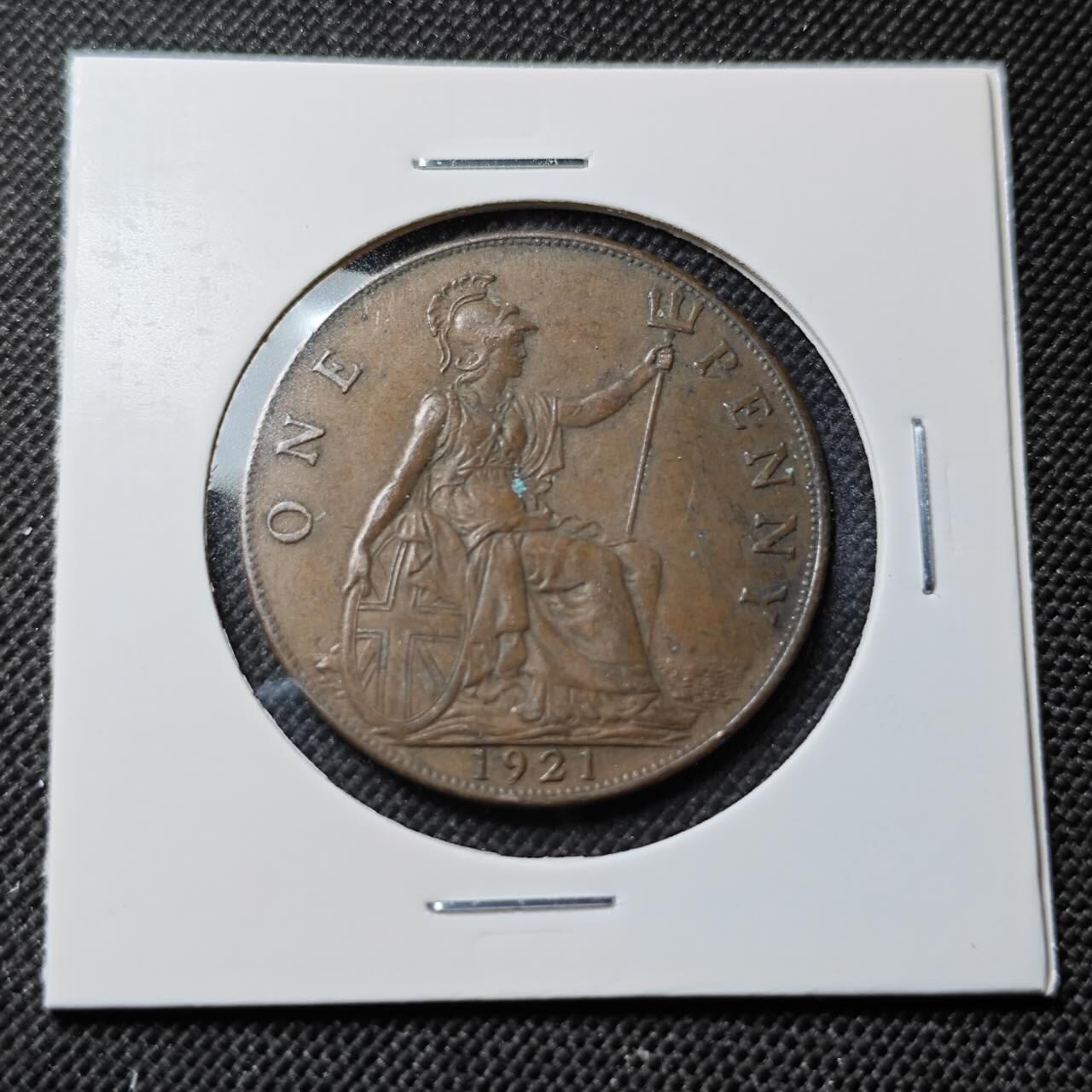 KK钱币收藏小铺  第414期 2月预留时间 周末发货  1921英国1便士铜币