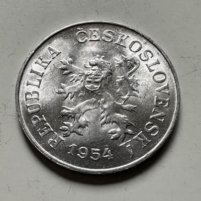 🌹外币初藏🌹🐯2026年第36场   每周二四六晚8️⃣点 接代拍 - 捷克斯洛伐克共和国 1954年 5赫勒 无框狮