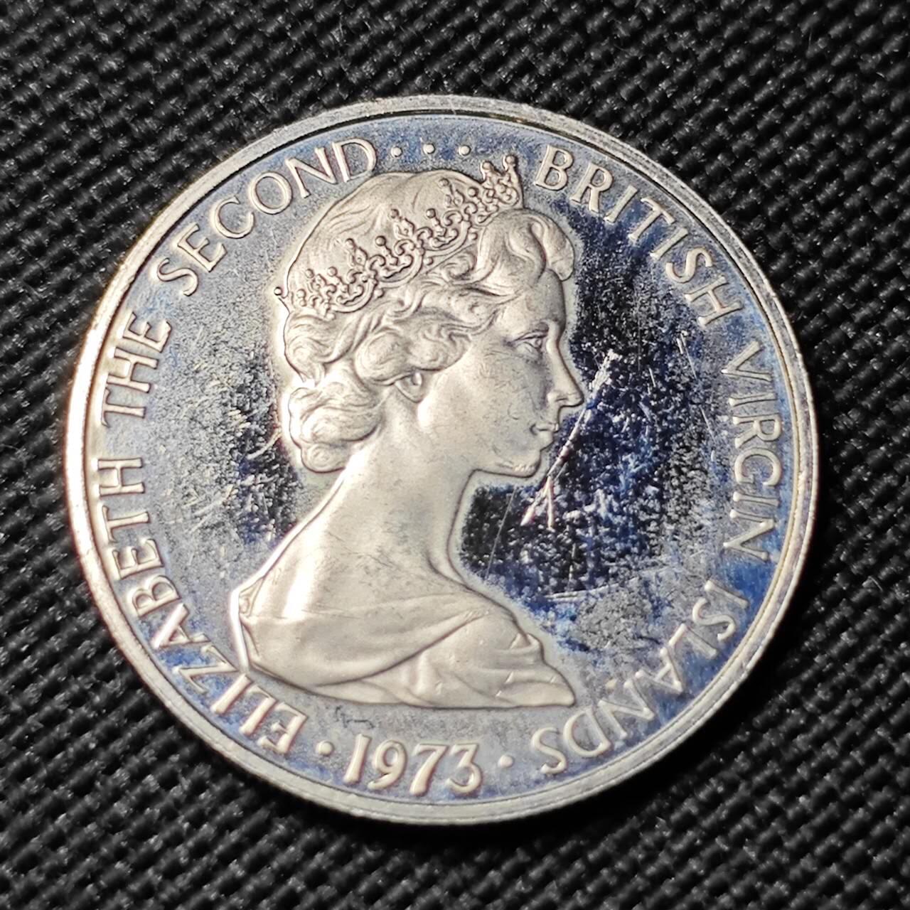 KK钱币收藏小铺  第414期 2月预留时间 周末发货 1973维尔京群岛10分精制币