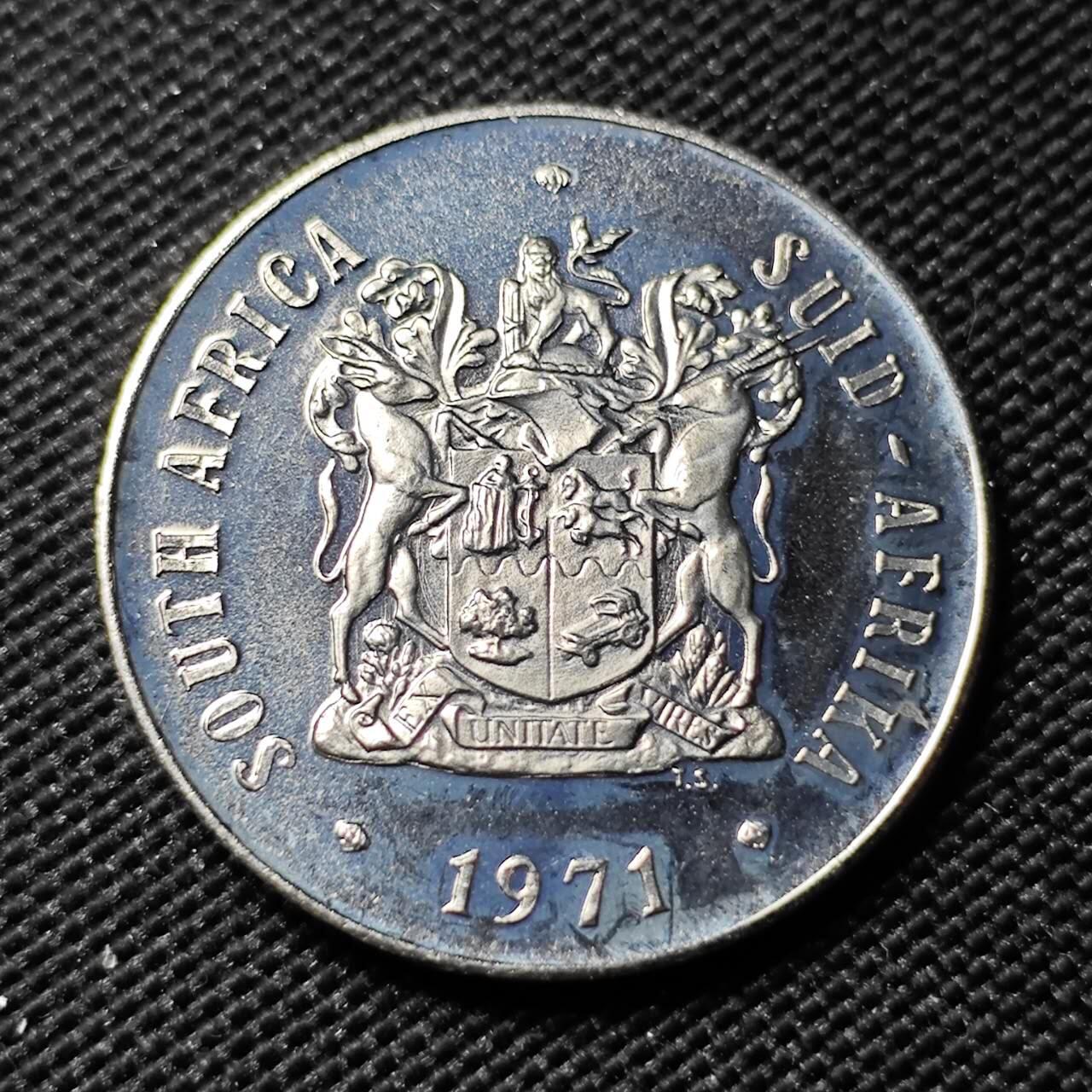 KK钱币收藏小铺  第414期 2月预留时间 周末发货 1971南非50分 精制币