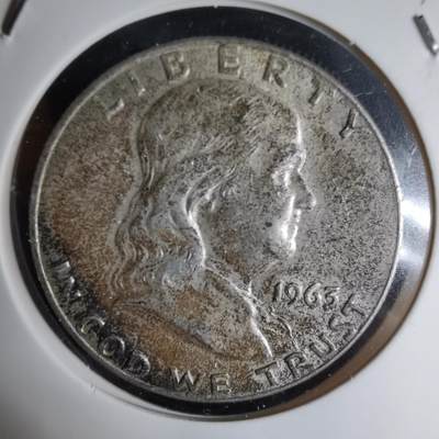 沼泽如烟--第1042场 - 美国1963年半圆银币富兰克林银币