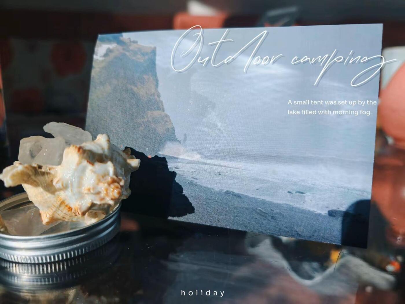 冰岛黑沙滩沙子，一套丨沙子+明信片