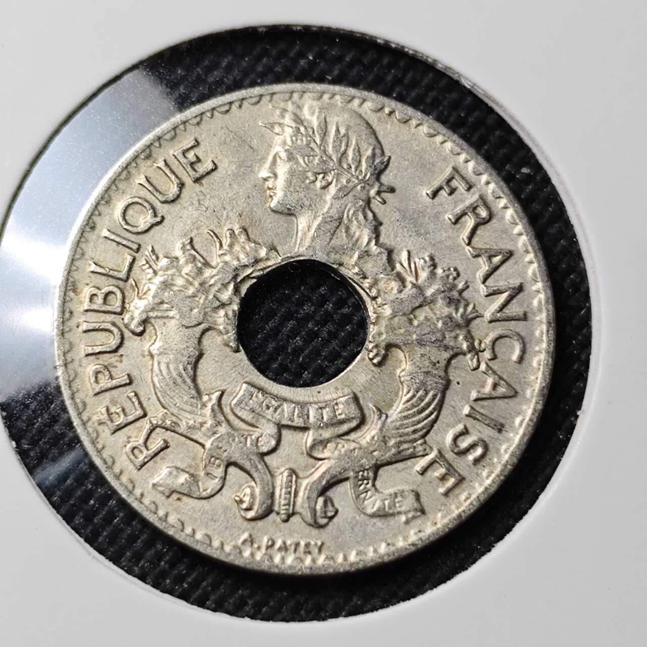 KK钱币收藏小铺  第414期 2月预留时间 周末发货 1938法属印度支那5分 