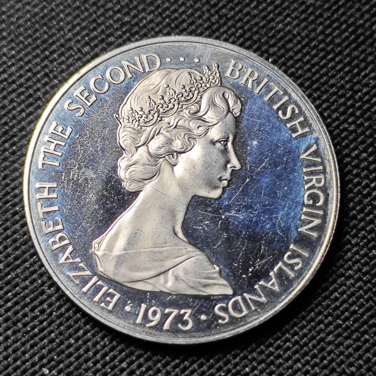 KK钱币收藏小铺  第414期 2月预留时间 周末发货 1973维尔京群岛50分 精制币