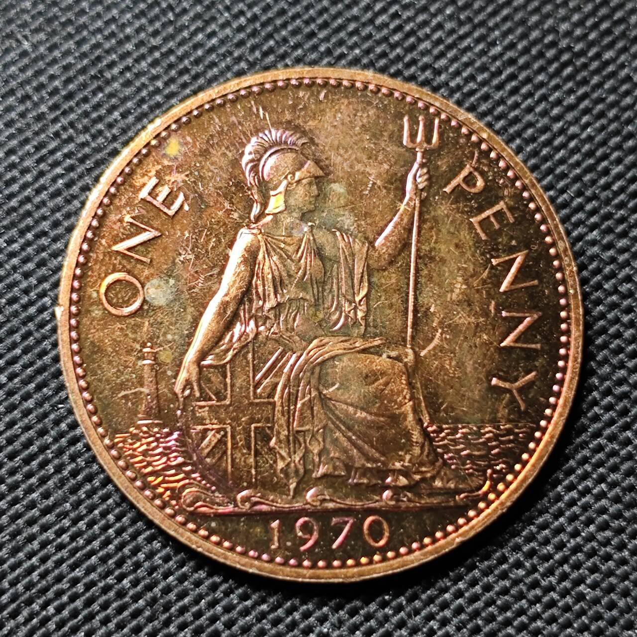 KK钱币收藏小铺  第414期 2月预留时间 周末发货 1970英国1便士 精制币