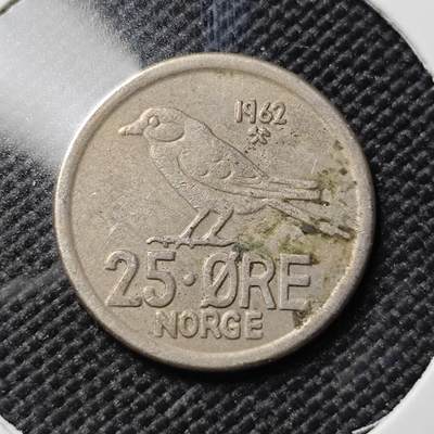 KK钱币收藏小铺  第415期 2月预留时间 周末发货 1962挪威25欧尔 