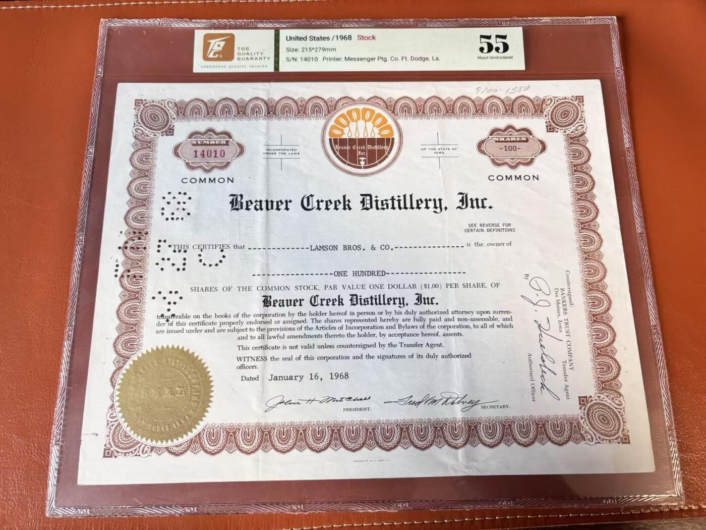 【Blue Auction】世界纸币精拍第802期——18级TOP拍卖/信誉/品质/专业/高效💫  【一组4张】美国 1939-68年 大票幅 雕版印刷股票一组 TQG58-53