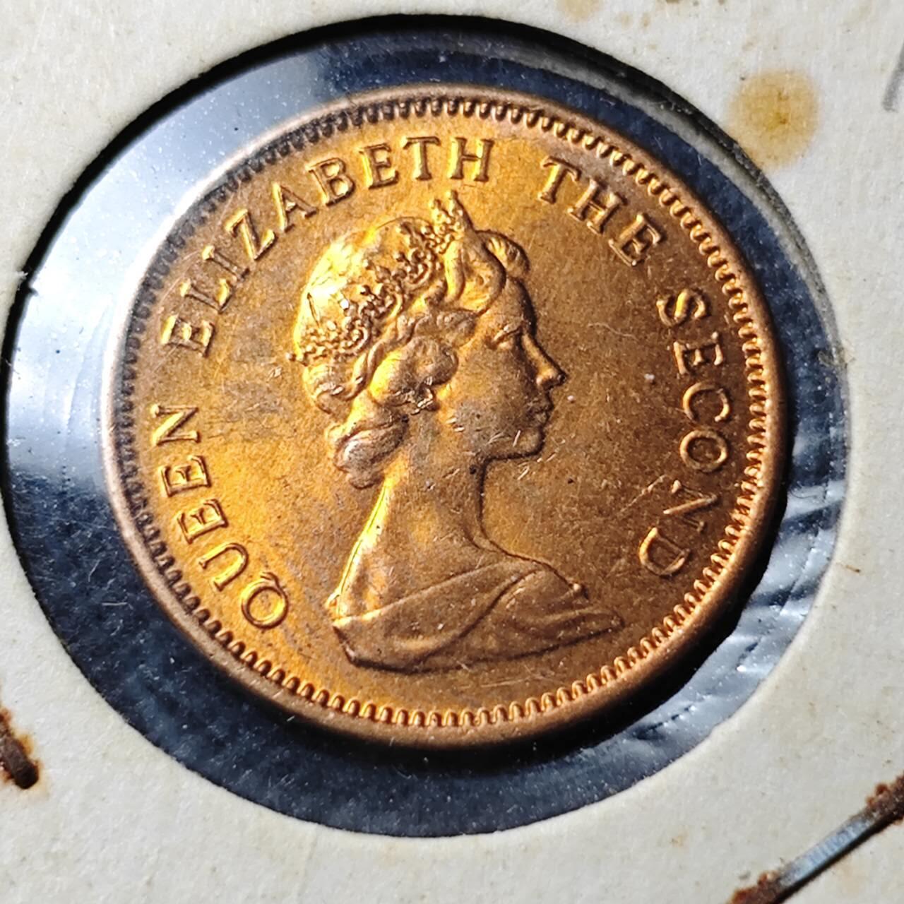 KK钱币收藏小铺  第414期 2月预留时间 周末发货  1974福克兰群岛1/2便士 好品