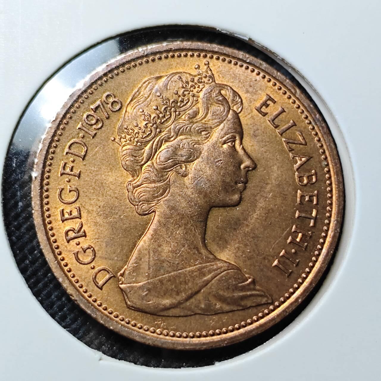 KK钱币收藏小铺  第414期 2月预留时间 周末发货 1978英国2便士 好品