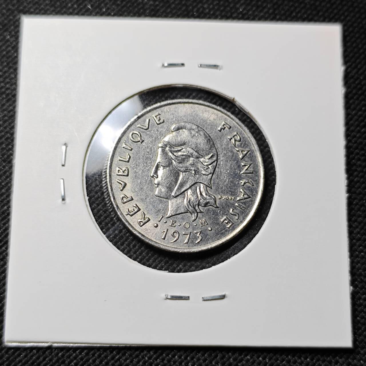KK钱币收藏小铺  第414期 2月预留时间 周末发货 1973法属新喀里多尼亚10法郎