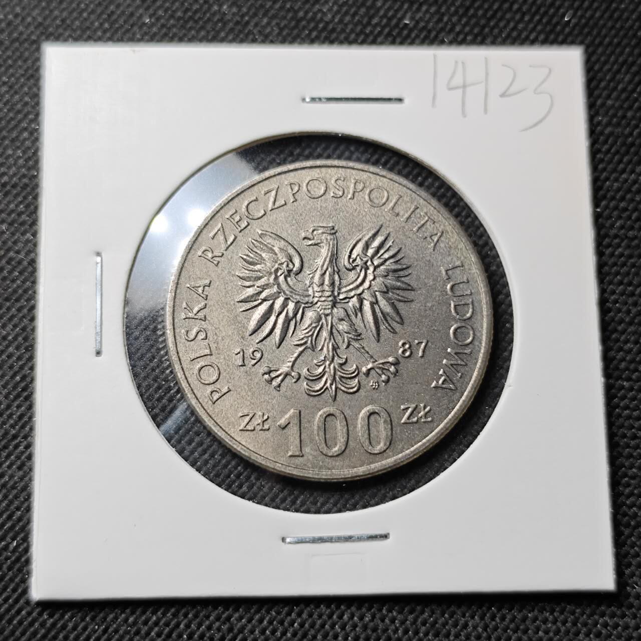 KK钱币收藏小铺  第414期 2月预留时间 周末发货 1987波兰100兹罗提 纪念币