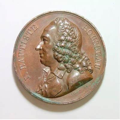 法国1819年 名人卢梭高浮雕精制大铜章 40MM - 法国1819年 名人卢梭高浮雕精制大铜章 40MM