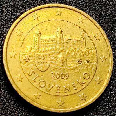 泉币菌-第218场-拍品多 请提前出价 - 斯洛伐克 2009年 10欧分铜币 布雷斯堡 19.75mm