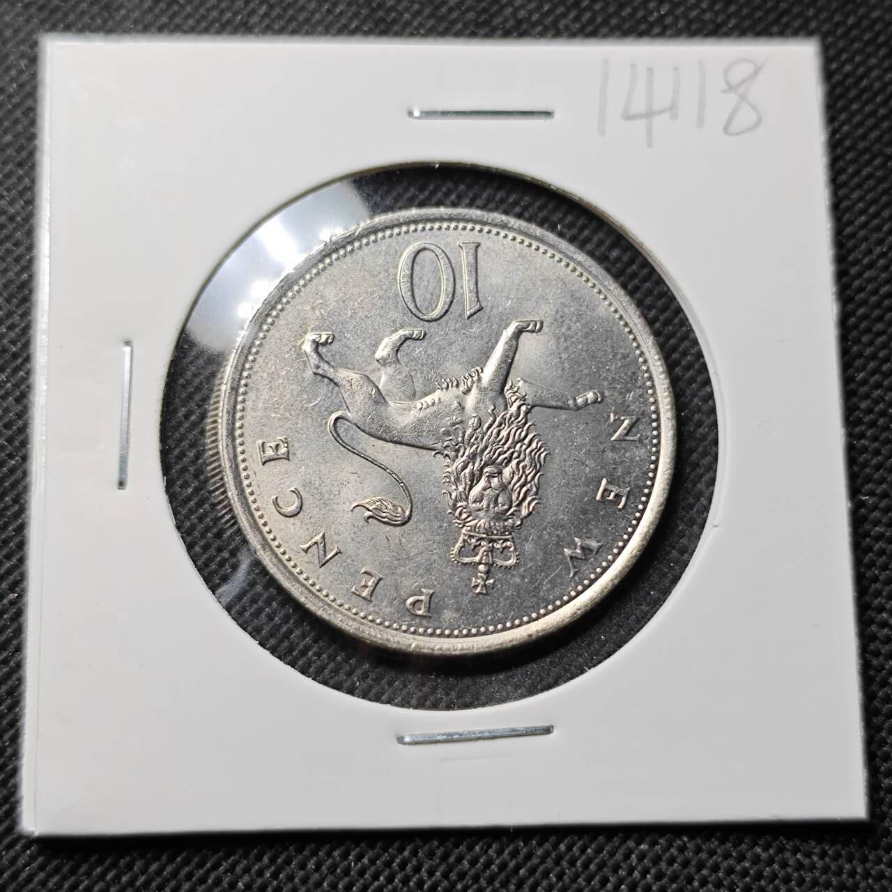 KK钱币收藏小铺  第414期 2月预留时间 周末发货 1979英国10便士 大10便士 好品