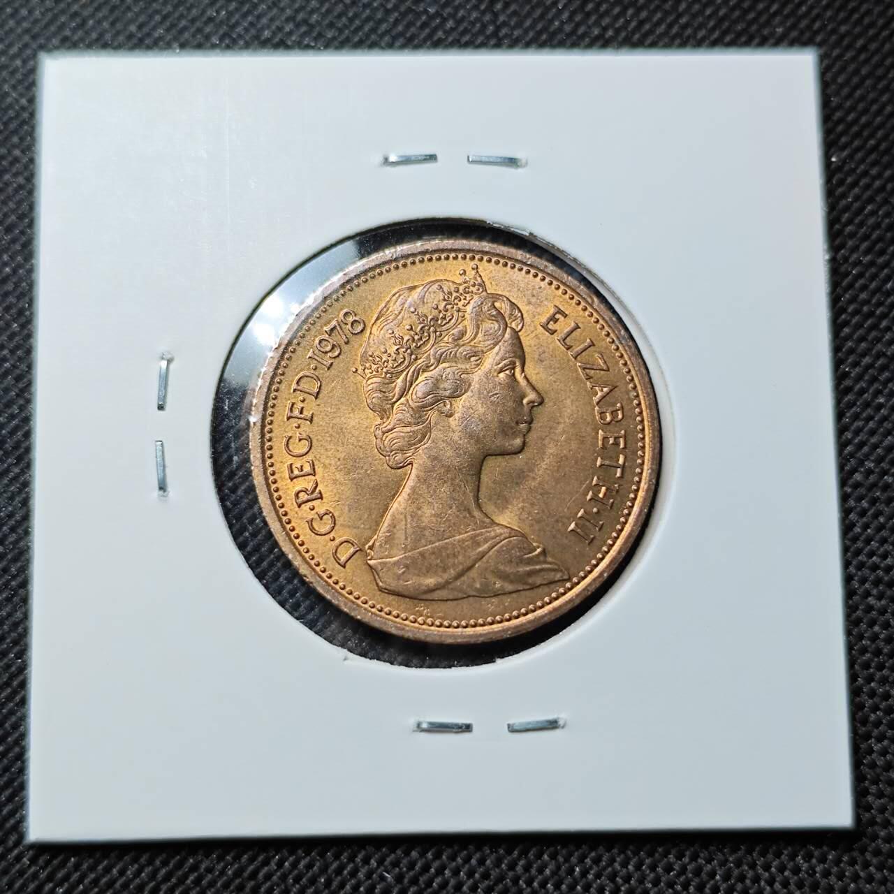 KK钱币收藏小铺  第414期 2月预留时间 周末发货 1978英国2便士 好品