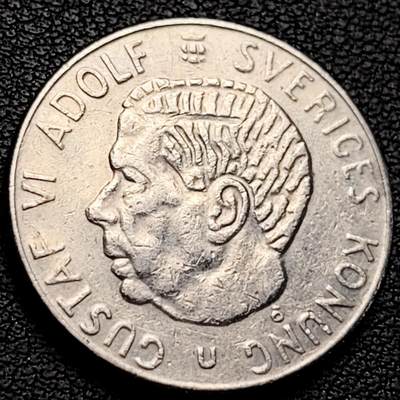 泉币菌-第219场-拍品多 请提前出价 - 瑞典1973年 1克朗铜镍币，古斯塔夫六世国王，25mm