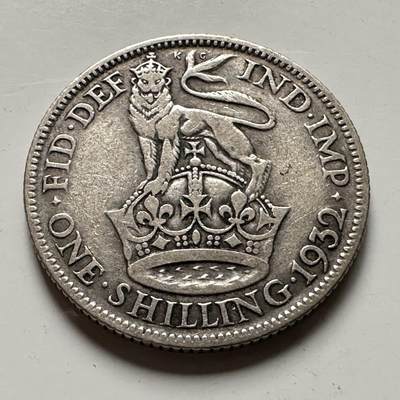 🌹外币初藏🌹🐯2026年第36场   每周二四六晚8️⃣点 接代拍 - 英国 1932年1先令银币 50%银-5.66g-23.5mm  b