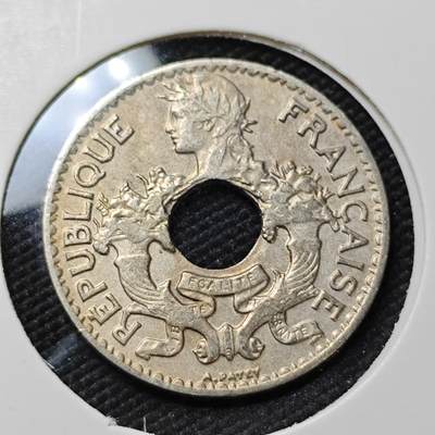 KK钱币收藏小铺  第415期 2月预留时间 周末发货 1938法属印度支那5分