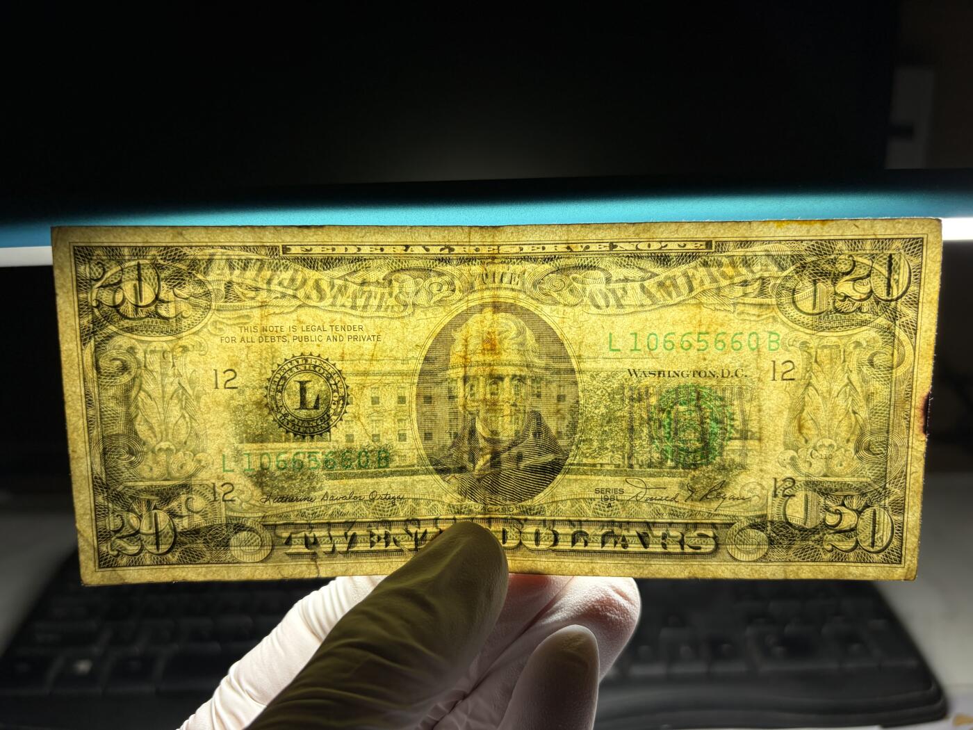 2026年集古藏今外币拍卖第三期-第10场—（总第320拍-纸币专场），本期拍完结算一次，发货时间2-3天，休息几天后继续新的一期拍卖。 1981年美国20美元